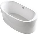 KOHLER White 65-1/2 x 36 in. Freestanding Bathtub with Center Drain 