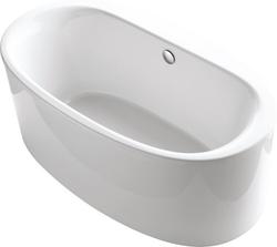 65-1/2 x 36 in. Freestanding Bathtub with Center Drain in White