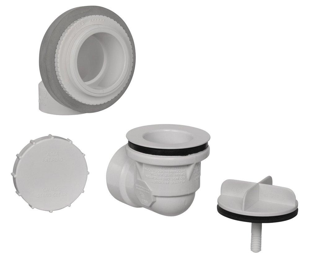 AB & A&trade; White Plastic Push-Pull Drain 