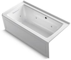 60 in. x 30 in. Whirlpool Alcove Bathtub with Left Drain in White