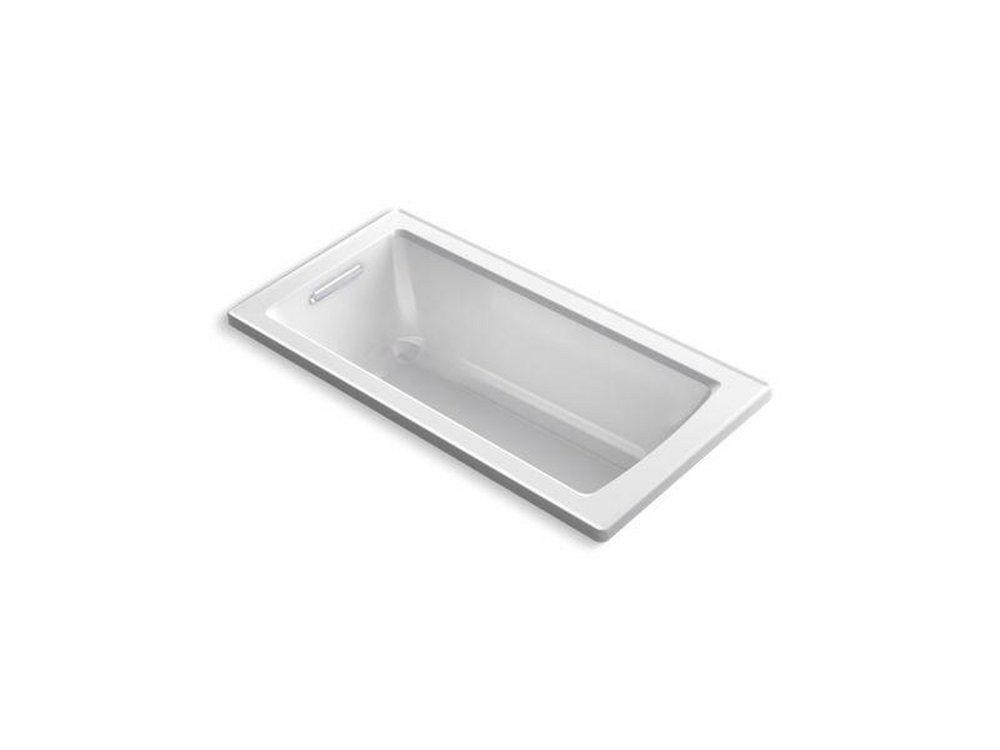 KOHLER White 60 x 30 in. Drop-In Bathtub with Reversible Drain 