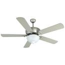 52 in. 5-Blade Outdoor Ceiling Fan with Light Kit in Brushed Satin Nickel