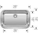 BLANCO Stainless Steel 28 x 18 in. No Hole Single Bowl Undermount Kitchen Sink 