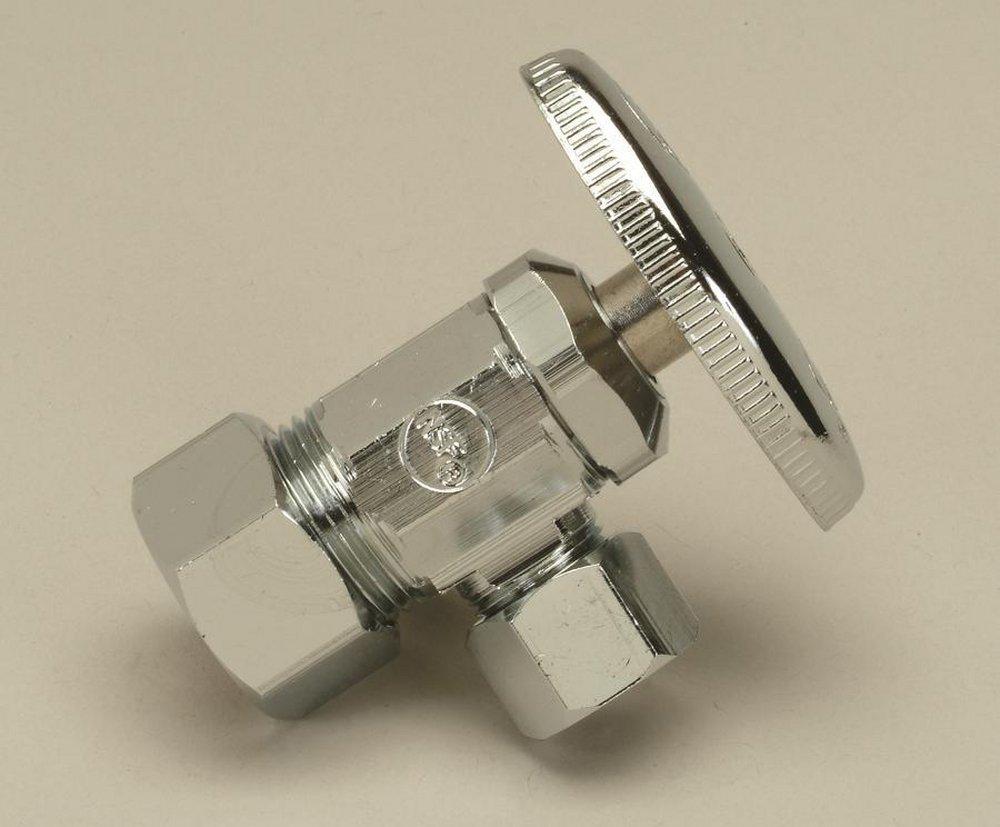 PROFLO&reg; Polished Chrome 1/2 x 1/4 in. Sweat x Compression Oval Angle Supply Stop Valve 