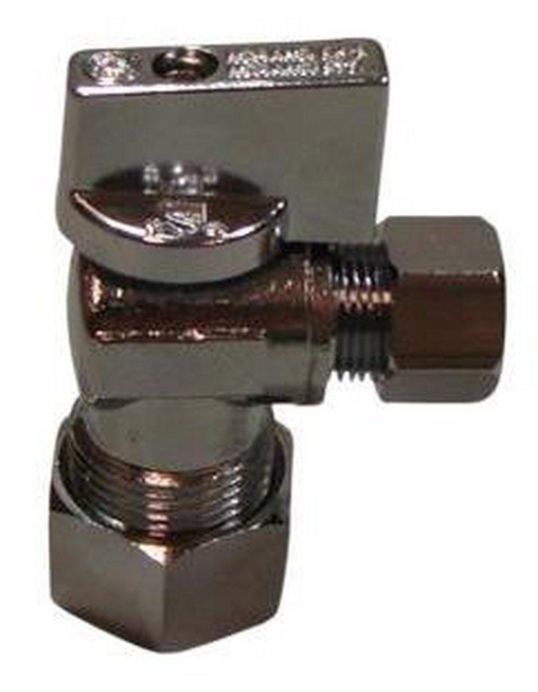 PROFLO&reg; Chrome Plated OD Tube Knob Handle Angle Supply Stop Valve in Chrome Plated 
