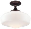 Minka Lavery Brushed Bronze 15-1/2 in. 150W 1-Light Medium E-26 Ceiling Light with Opal Glass 