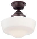 14-1/2 in. 1-Light Semi-Flushmount Ceiling Fixture in Brushed Bronze