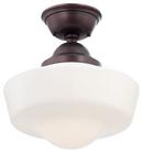 Minka Lavery Brushed Bronze 150W 1-Light Medium E-26 14.5 in. Semi-Flush Mount Ceiling Fixture 