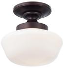 11-1/4 in. 1-Light Semi-Flushmount Ceiling Fixture in Brushed Bronze