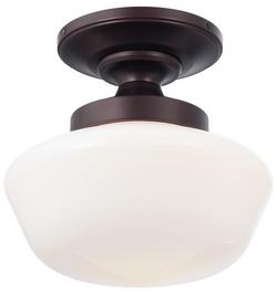 150W 1-Light Medium E-26 14.25 in. Semi-Flush Mount Ceiling Fixture in Brushed Bronze