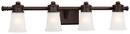 Minka Lavery Dark Brushed Bronze 31-3/4 in. 4-Light Bath Light with Etched White Glass 