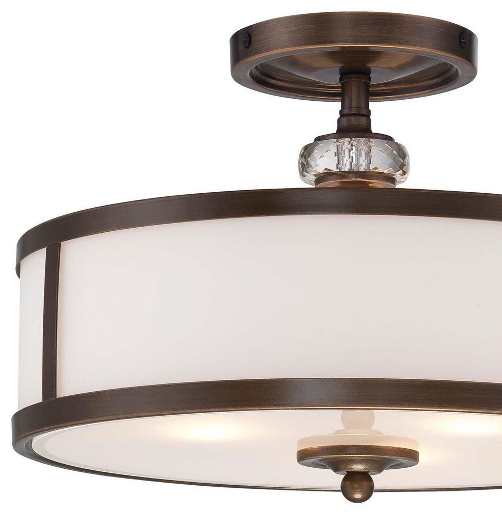 Minka Lavery Dark Noble Bronze&trade; 10-1/4 in. 3-Light Semi-Flushmount Ceiling Fixture 