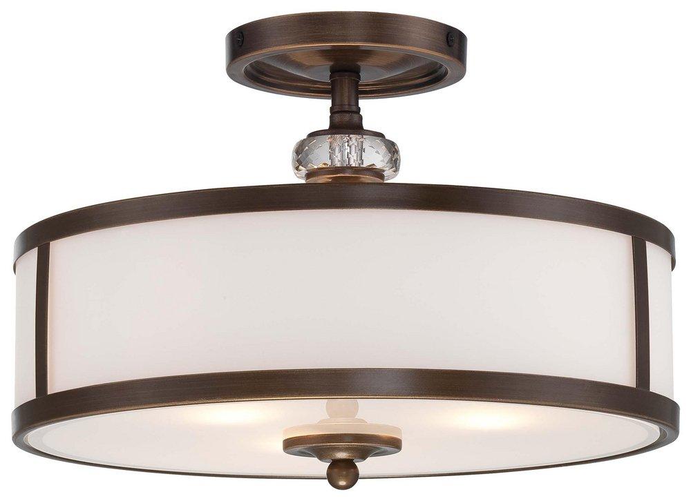 Minka Lavery Dark Noble Bronze&trade; 10-1/4 in. 3-Light Semi-Flushmount Ceiling Fixture 
