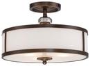 100W 3-Light Medium E-26 Semi-Flush Mount Ceiling Fixture in Dark Noble Bronze