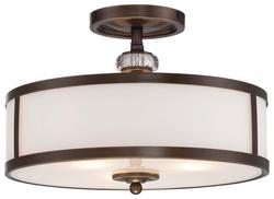100W 3-Light Medium E-26 Semi-Flush Mount Ceiling Fixture in Dark Noble Bronze