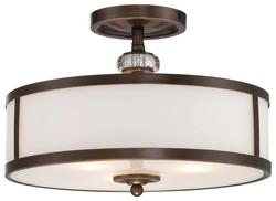 100W 3-Light Medium E-26 Semi-Flush Mount Ceiling Fixture in Dark Noble Bronze
