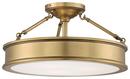 9-3/4 in. 3-Light Semi-Flushmount Ceiling Fixture in Liberty Gold