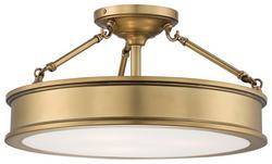 100W 3-Light Medium E-26 19 in. Wide Semi-Flush Mount Ceiling Fixture in Liberty Gold