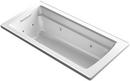 KOHLER White 66 x 32 in. Whirlpool Drop-In Bathtub with Reversible Drain 