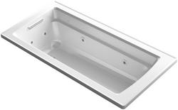 66 x 32 in. Whirlpool Drop-In Bathtub with Reversible Drain in White