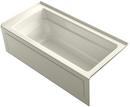 66 in. x 32 in. Soaker Alcove Bathtub with Right Drain in Biscuit