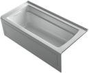 KOHLER Ice&trade; Grey 66 x 32 in. Soaker Alcove Bathtub with Left Drain 