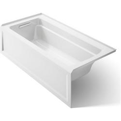 66 in. x 32 in. Soaker Alcove Bathtub with Left Drain in White
