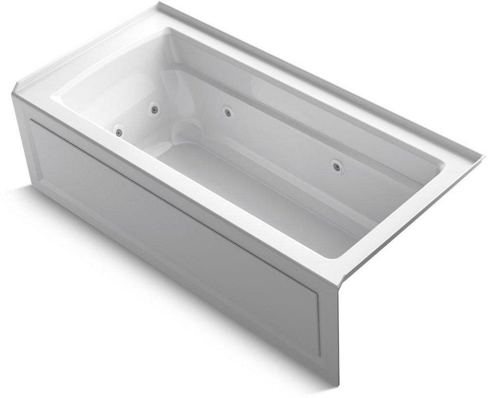 KOHLER White 66 x 32 in. Whirlpool Alcove Bathtub Right Drain 