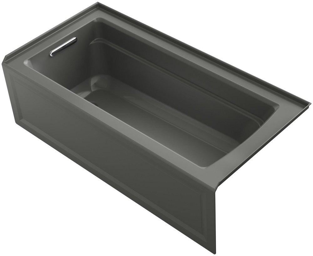 KOHLER Thunder&trade; Grey 66 x 32 in. Soaker Alcove Bathtub with Left Drain 