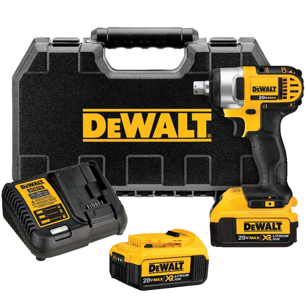 DEWALT Yellow 1/2 in. Max Lithium-Ion Impact Wrench with Ring 