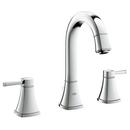 Two Handle Widespread Bathroom Sink Faucet with High Arc Spout in StarLight Polished Chrome
