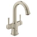 1-Hole High Spout Swivel Mixer Basin with Double Lever Handle and 6-1/8 in. Spout Reach in Starlight Brushed Nickel