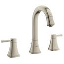 Two Handle Widespread Bathroom Sink Faucet with High Arc Spout in StarLight Brushed Nickel