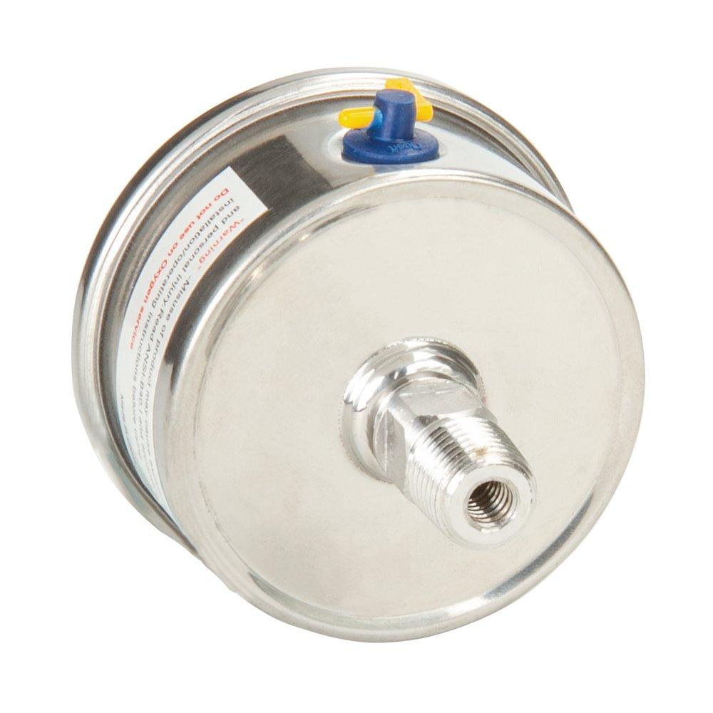2.5 Stainless Steel PRESS Gauge 1/4B 0 - 100 PSI 