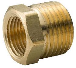 1/4 x 1/8 in. MNPT x FNPT Brass Reducing Barstock Hex Bushing