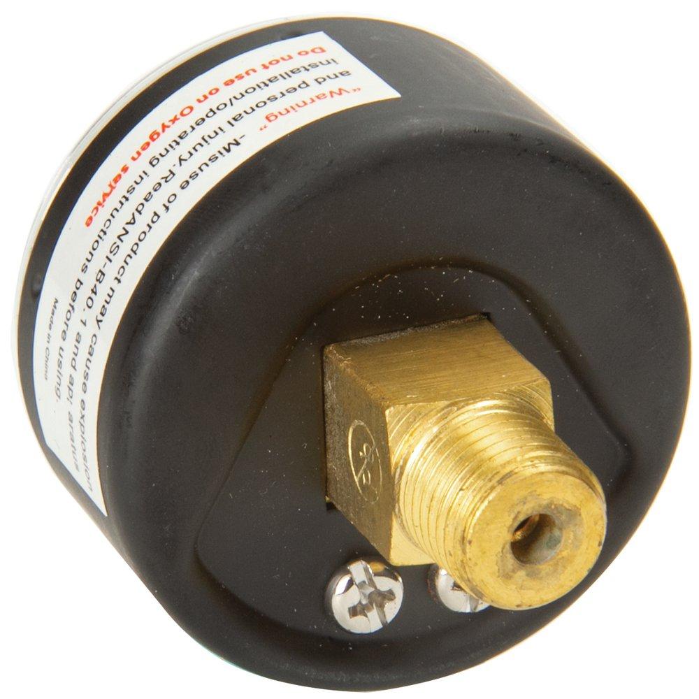 H.O. Trerice Black 1-1/2 x 1/8 in. Lower Mount Pressure Gauge in Black 