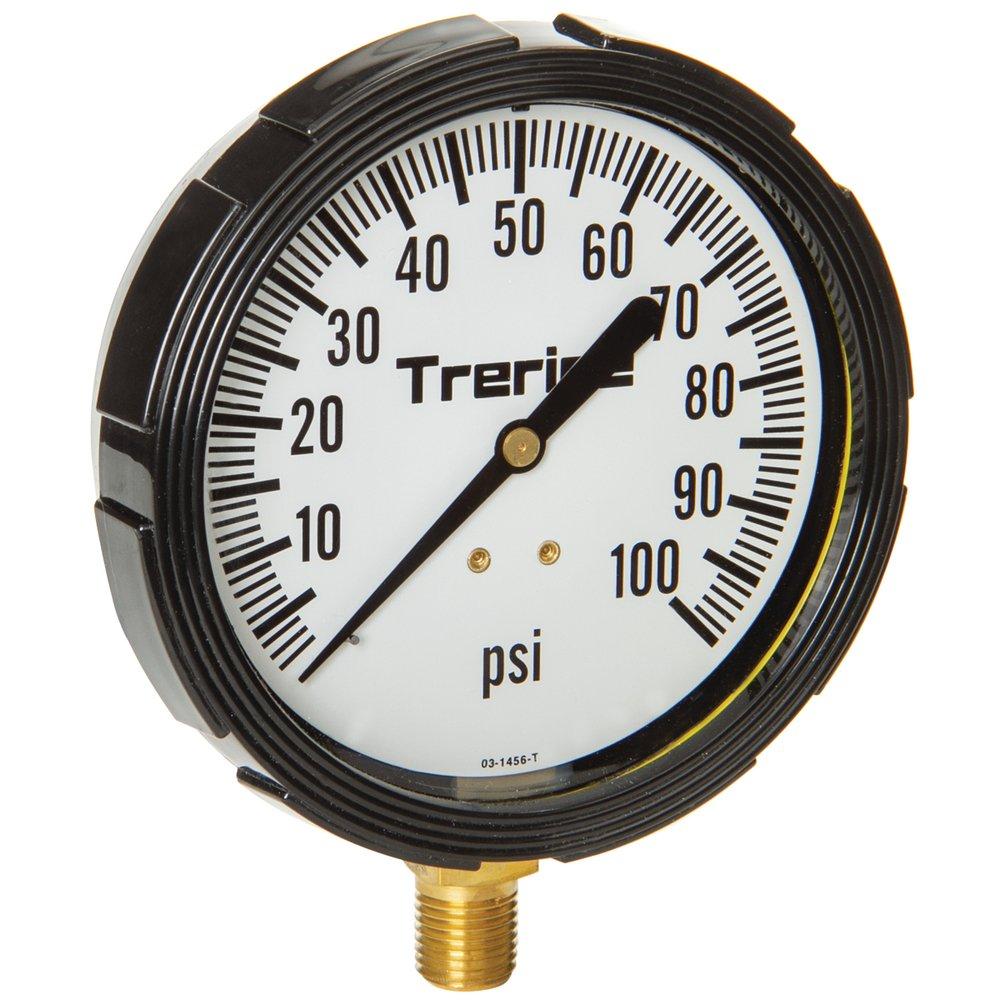 H.O. Trerice Black 3-1/2 x 1/4 in. Plastic-Brass Pressure Gauge 