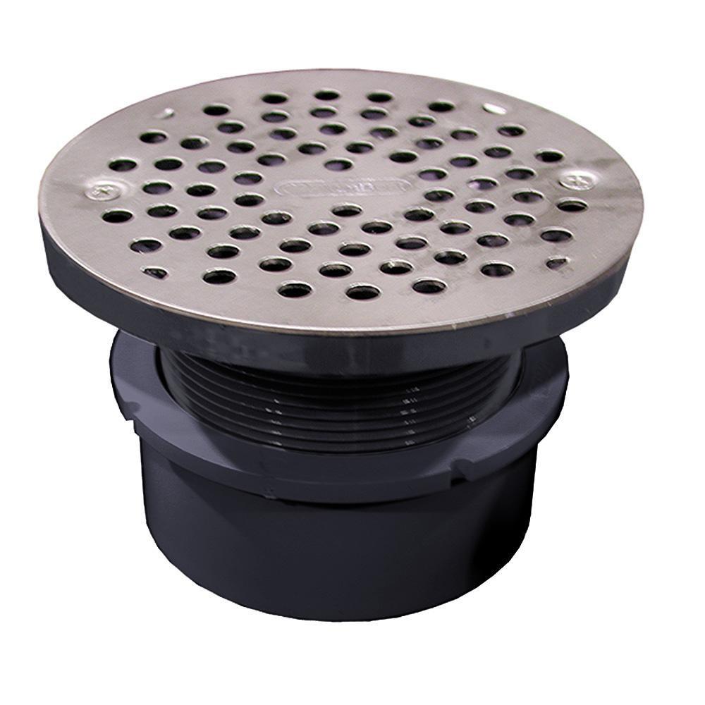 4 PVC HF Adjustable General Purpose Drain With 6 Stainless Steel Strainer 