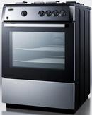 Summit Appliance Black Stainless Steel 23-1/4 in. Gas 4-Burner Sealed Freestanding Range 