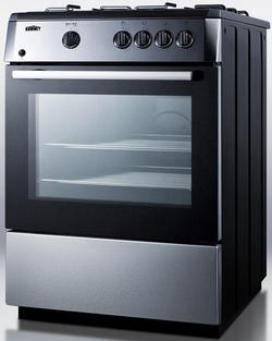 23-1/4 in. Gas 4-Burner Sealed Freestanding Range in Black Stainless Steel