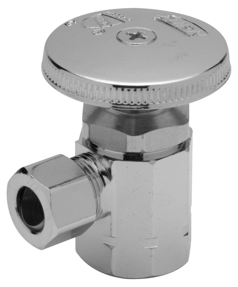 Zurn Chrome Plated MIPT x OD Tube Full Handle Angle Supply Stop Valve in Chrome Plated 