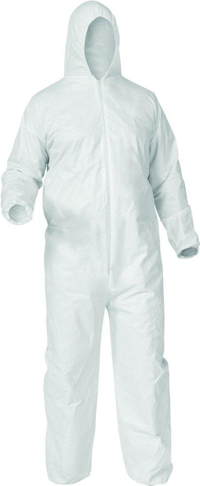 KleenGuard&trade; White Mircoporous Coveralls with Elastic Wrists, Ankles, Hood Case of 25 