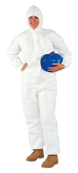 Liquid and Particle Protection Coveralls, Hooded, White, 2XL (Pack of 25)