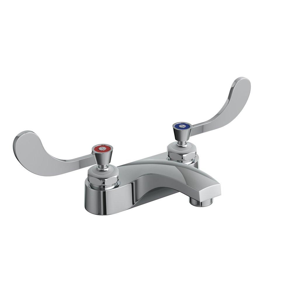 PROFLO&reg; Chrome 1.5 gpm 4 in. Centerset Two Handle Deck Mount Bathroom Sink Faucet 