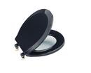 Round Closed Front Toilet Seat with Cover in Navy Blue