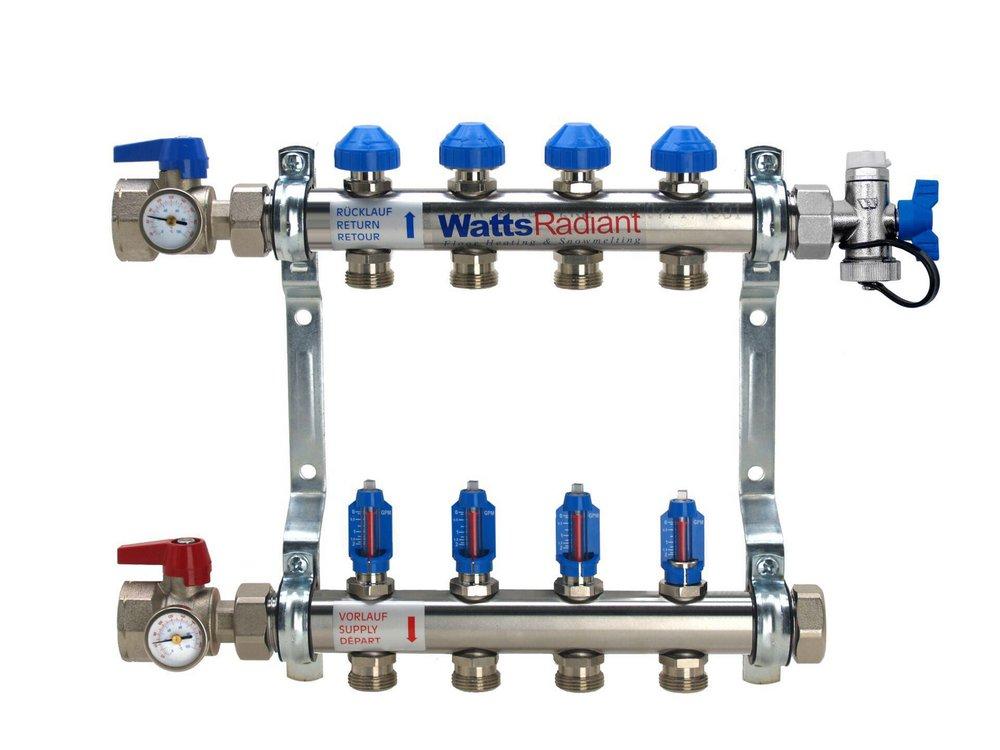 Watts Stainless Steel Flowmeter M-5 Manifold with Trunk Isolation Kit 