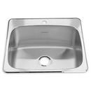 3 Hole Stainless Steel Single Bowl Drop-In Kitchen Sink with Center Drain