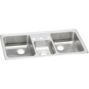 43 x 22 in. 3 Hole Stainless Steel Triple Bowl Drop-in Kitchen Sink in Brushed Satin