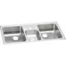 Elkay Brushed Satin 43 x 22 in. Stainless Steel Triple Bowl Drop-in Kitchen Sink in Brushed Satin 
