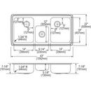 Elkay Brushed Satin 43 x 22 in. Stainless Steel Triple Bowl Drop-in Kitchen Sink in Brushed Satin 